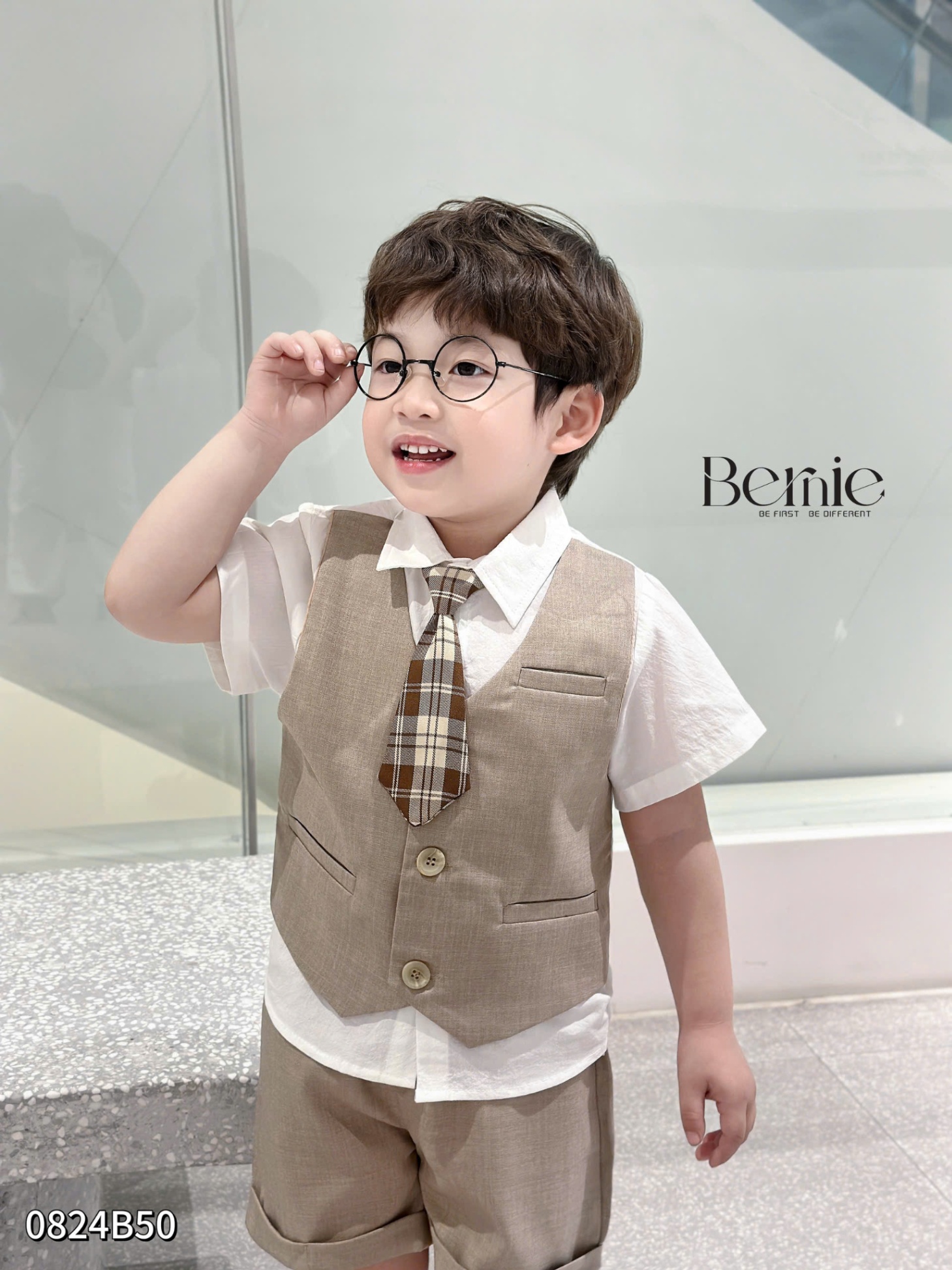 BERNIE- 0824B50- SET VEST 3 CT SANG CHẢNH CHO BÉ TRAI