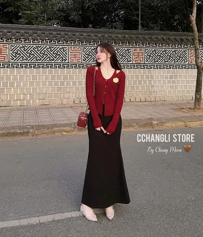 H4346- SET 3CT ÁO YẾM HOA ĐỎ CDG MIX CV