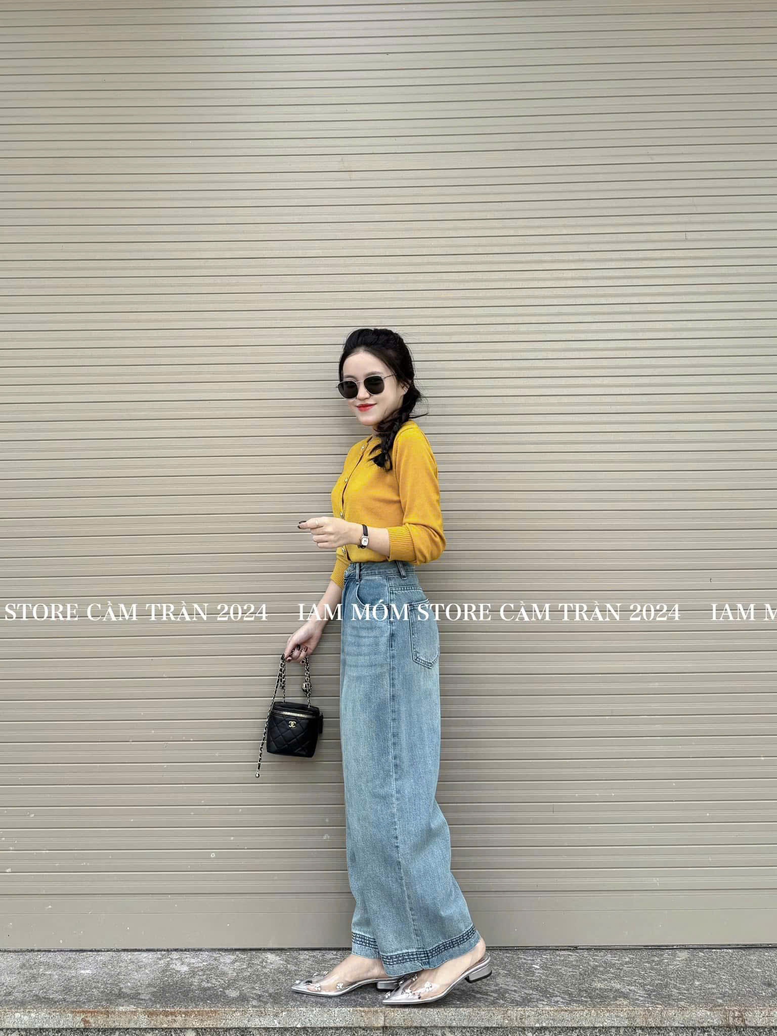 Y2442- QUẦN JEANS SUÔNG XANH VIỀN GẤU