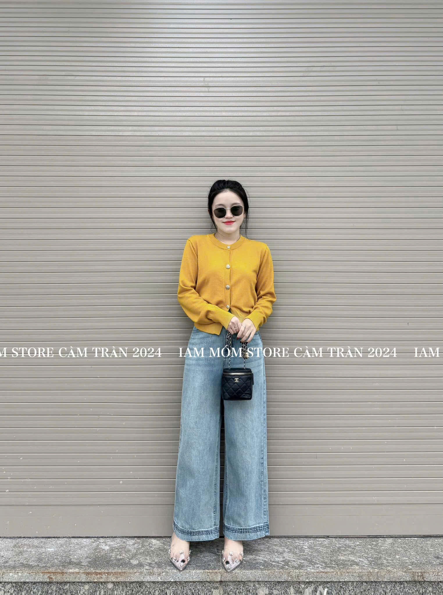 Y2442- QUẦN JEANS SUÔNG XANH VIỀN GẤU