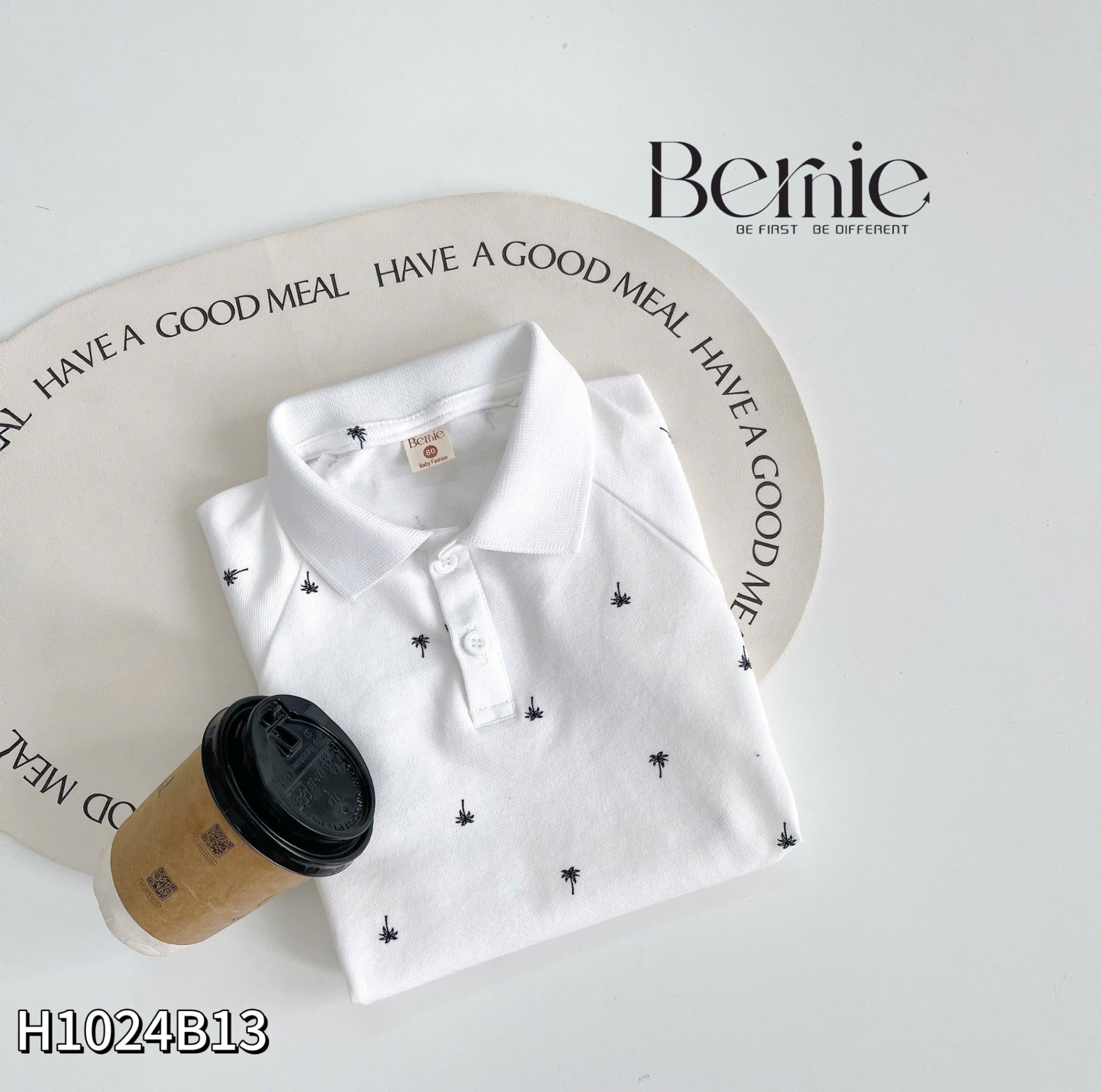 BERNIE- H1024B13 SET POLO IN TRẦN BAO BẢNH CHO BÉ