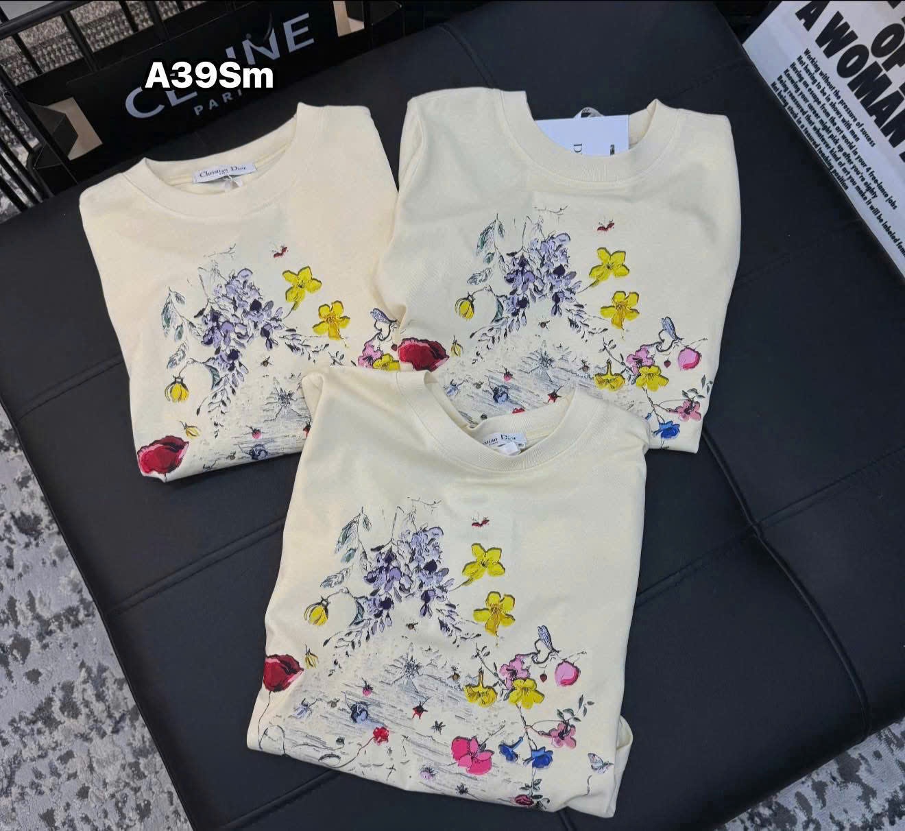Y2493 - ÁO PHÔNG NỮ MÀU BE HOA Christian Dior