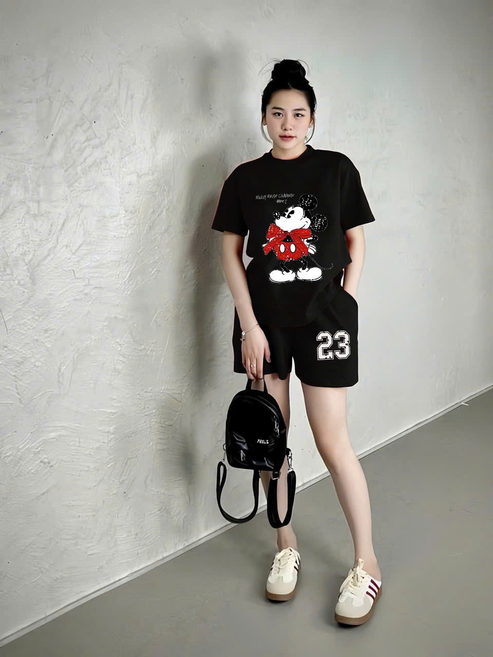 Y3684 - BỘ ĐÙI NỮ MICKY NƠ ĐỎ