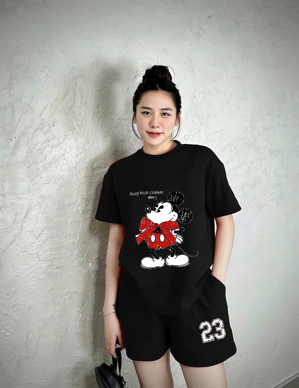 Y3684 - BỘ ĐÙI NỮ MICKY NƠ ĐỎ