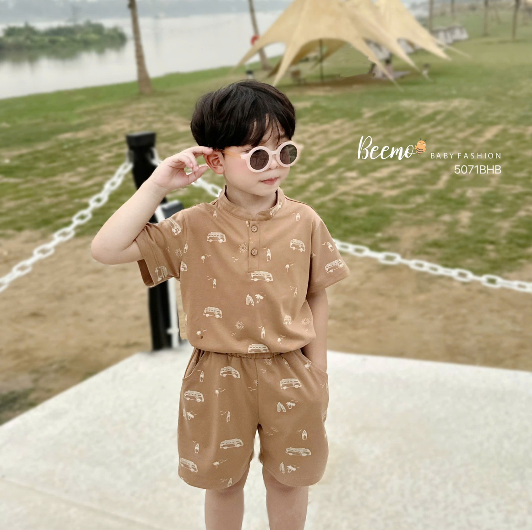 5071BHB- BỘ CỘC TAY CỔ TÀU IN TRÀN