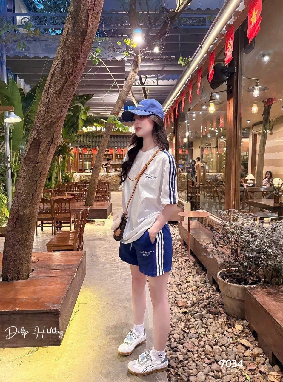 L279-SET ADLV TRẮNG QUẦN XANH COBAN NỮ