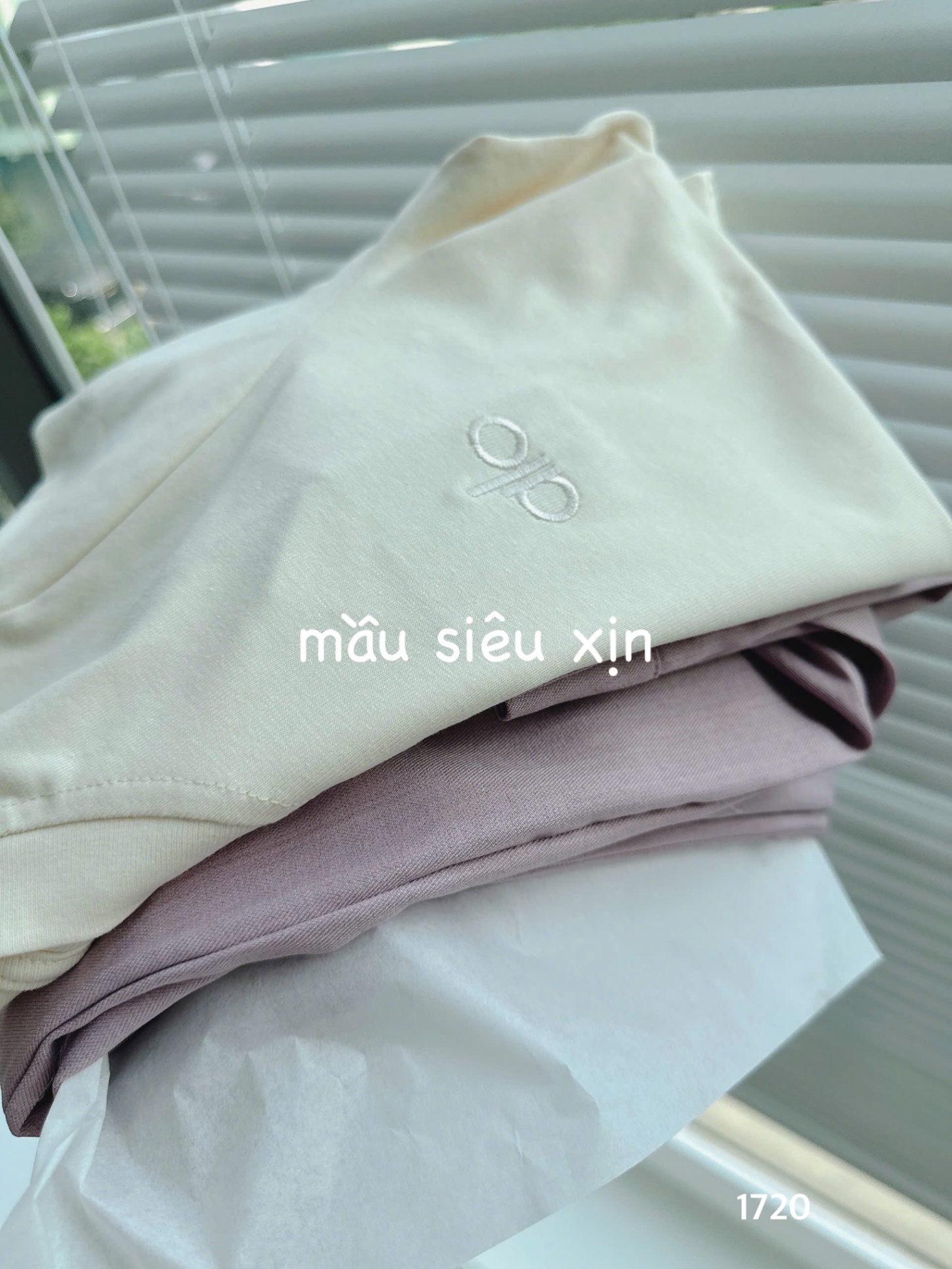 L289-SET QUẦN SUÔNG TÍM 2LI MIX ÁO DÍP THÊU NỮ