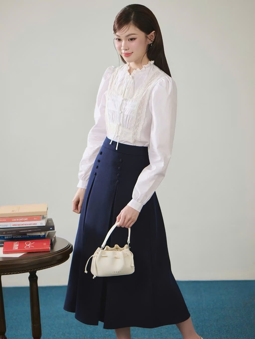 L293-CHÂN VÁY XẾP LI CÚC BỌC XOÈ NHẸ