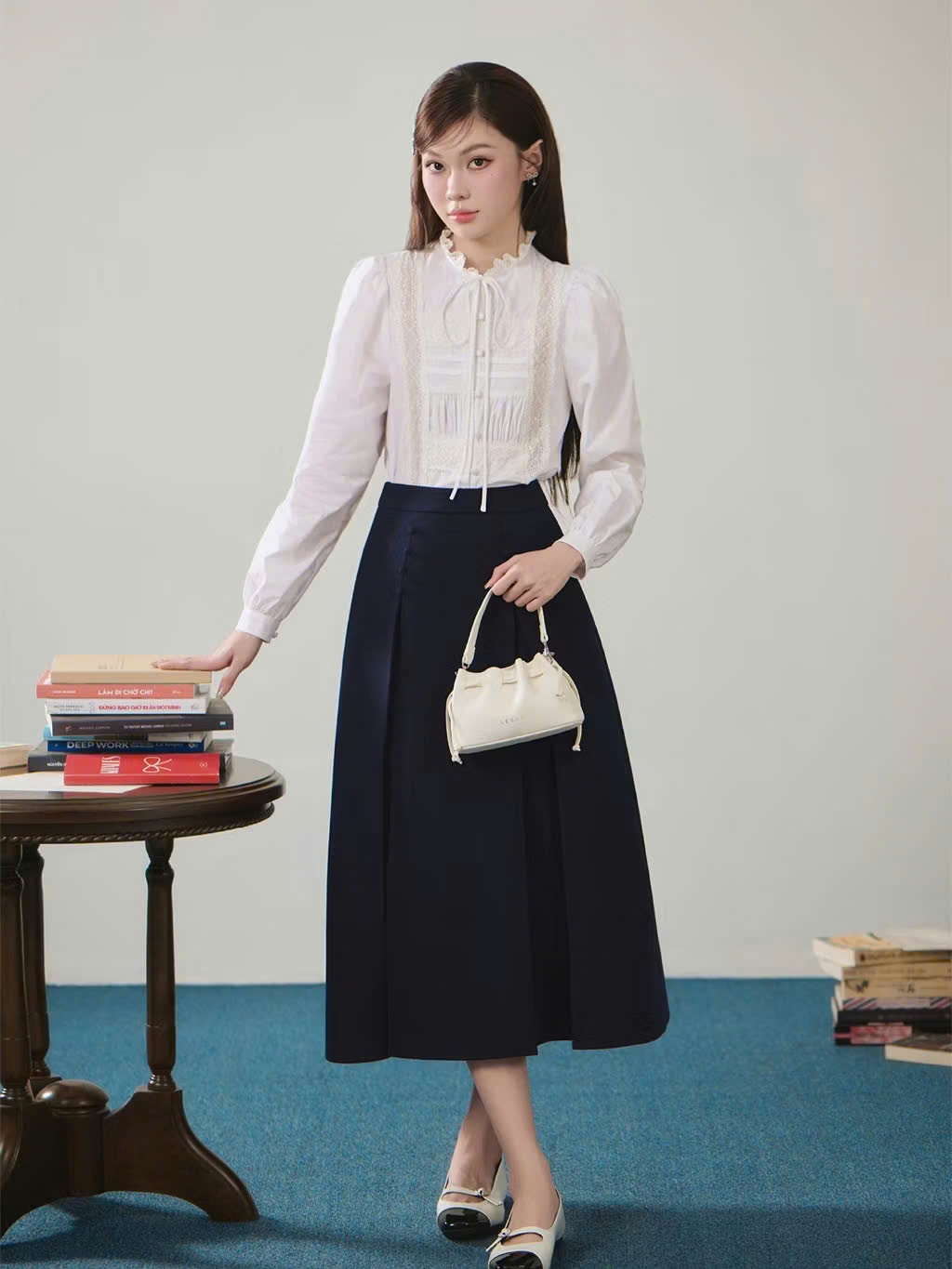 L293-CHÂN VÁY XẾP LI CÚC BỌC XOÈ NHẸ