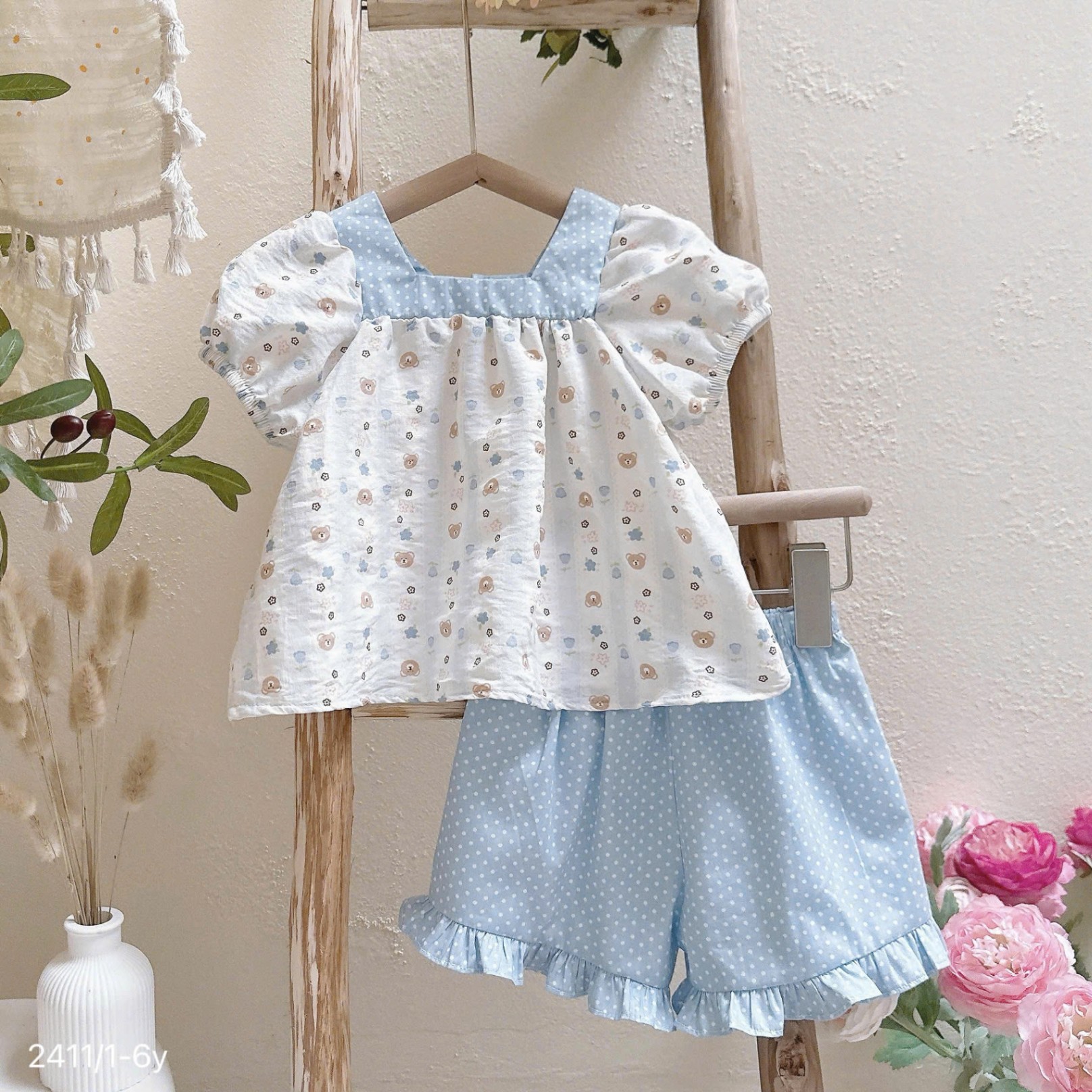 CNA280- SET BỘ ĐŨI HÀN CỔ VUÔNG BÉ GÁI