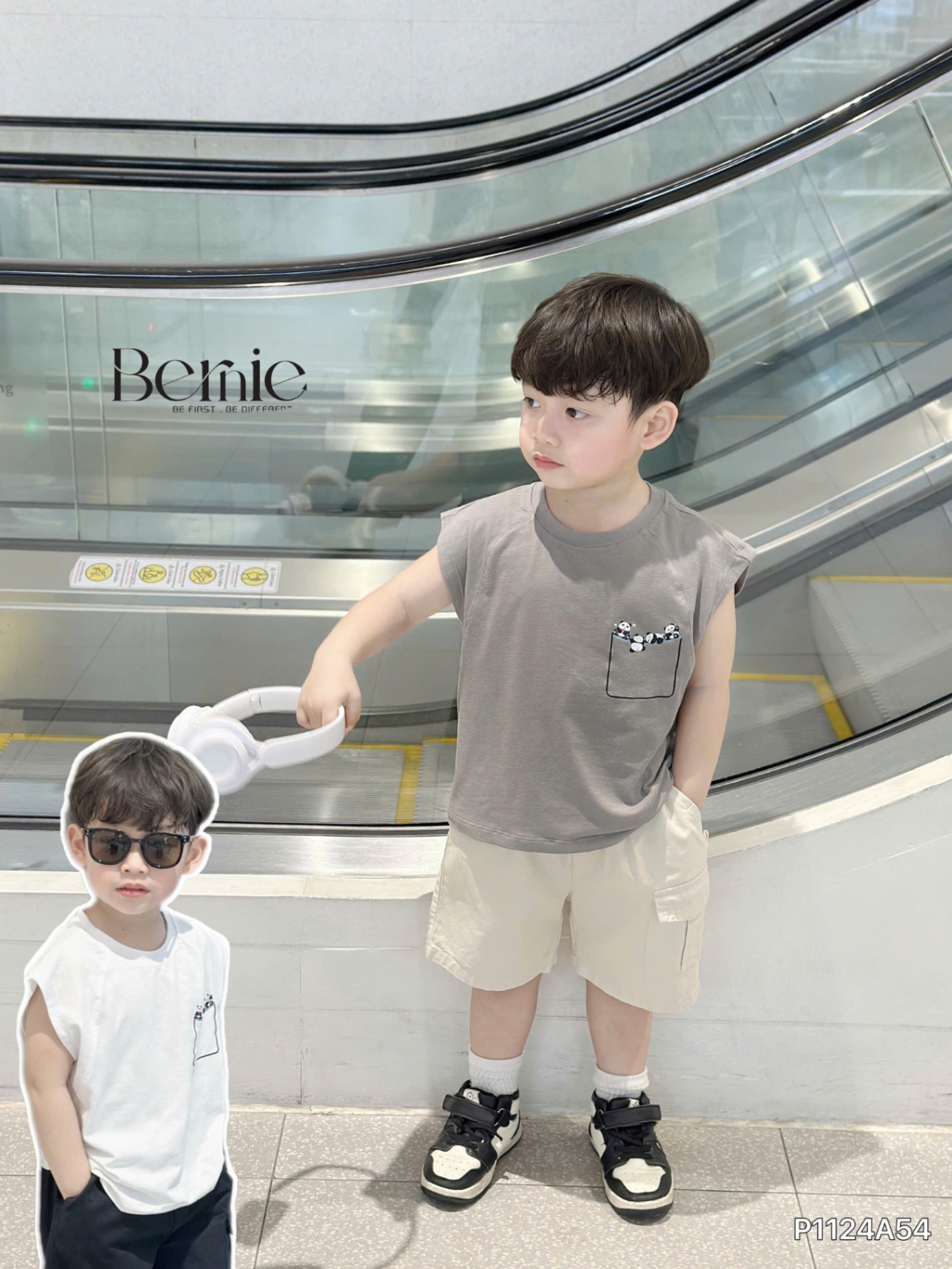 BERNIE- P1124A54- ÁO TANKTOP GẤU TRÚC CHO BÉ