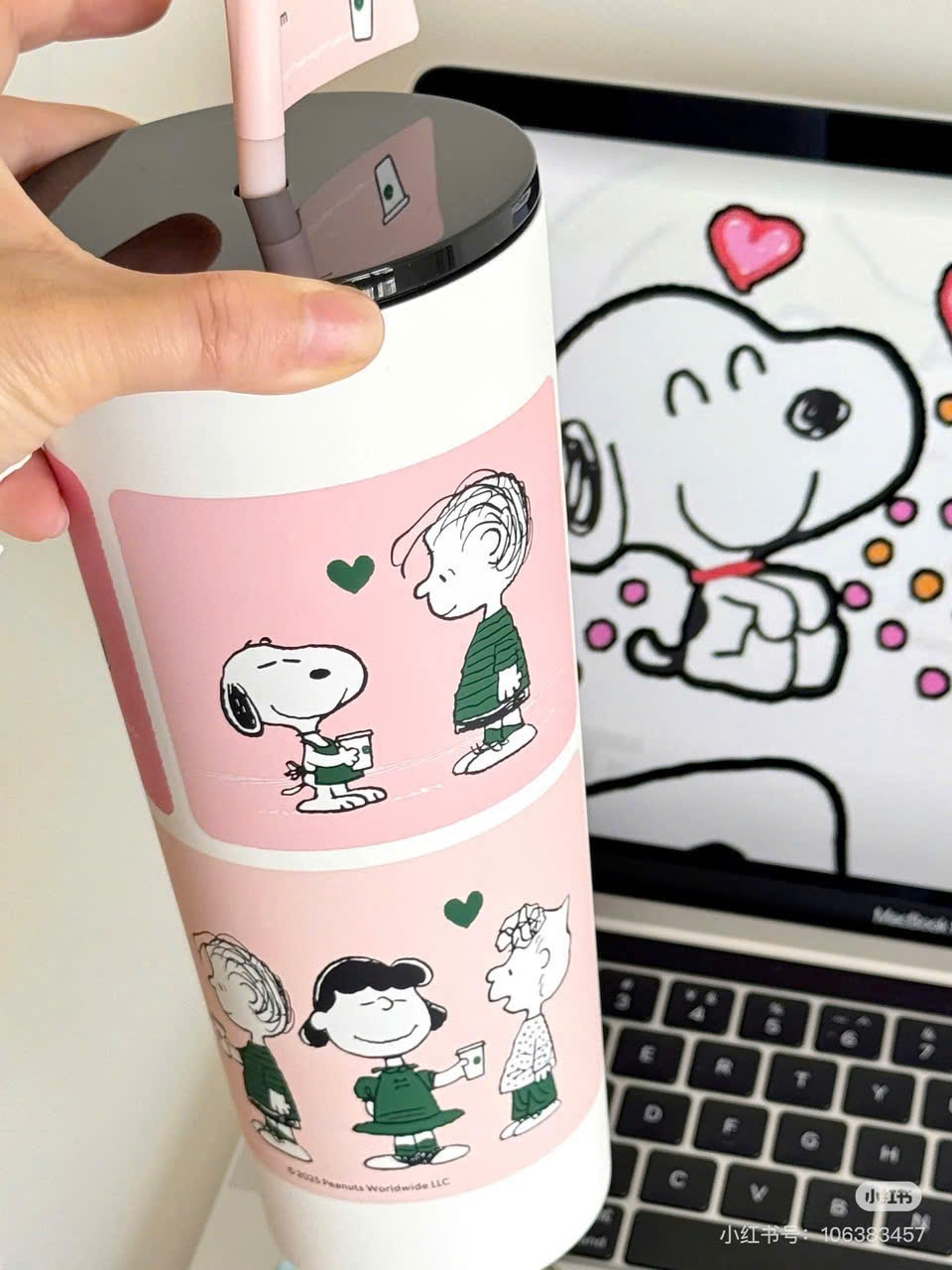 L335-LY GIỮ NHIỆT STARB MÀU HỒNG TÍM SNOOPY