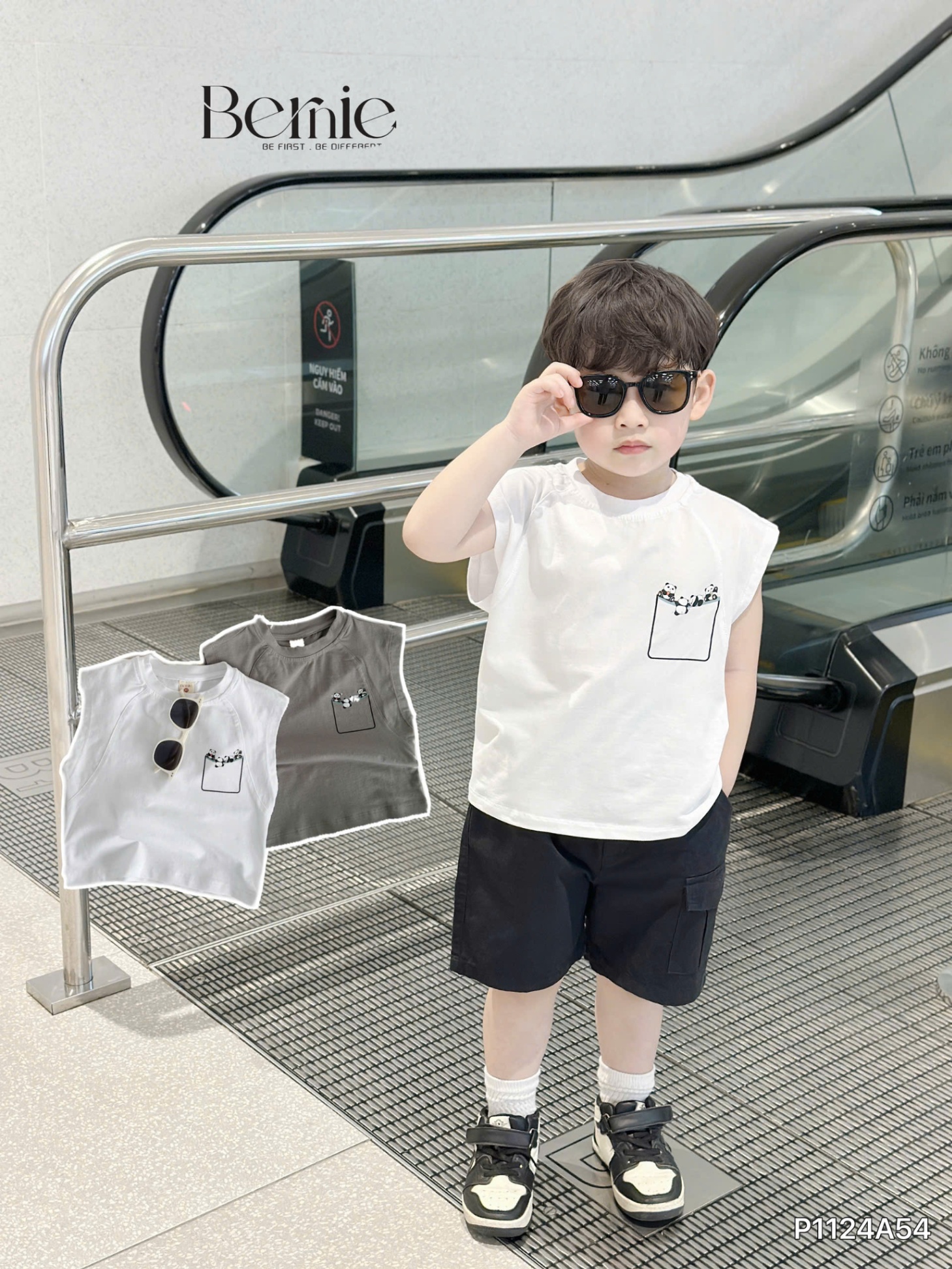 BERNIE- P1124A54- ÁO TANKTOP GẤU TRÚC CHO BÉ