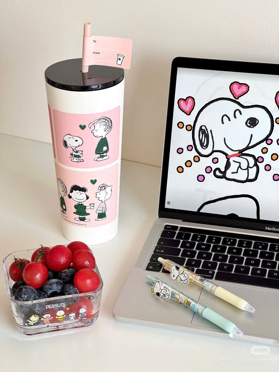 L335-LY GIỮ NHIỆT STARB MÀU HỒNG TÍM SNOOPY