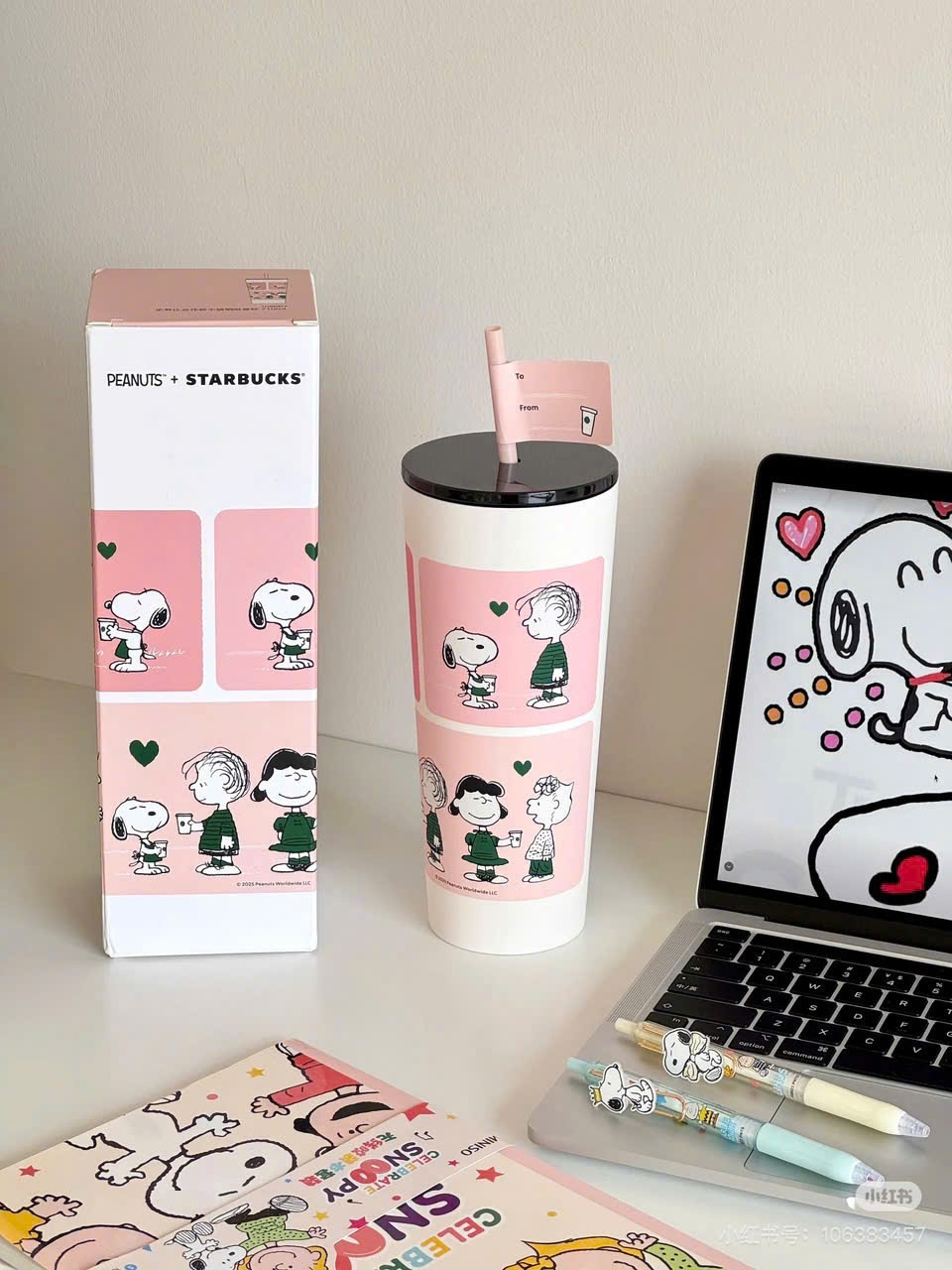 L335-LY GIỮ NHIỆT STARB MÀU HỒNG TÍM SNOOPY