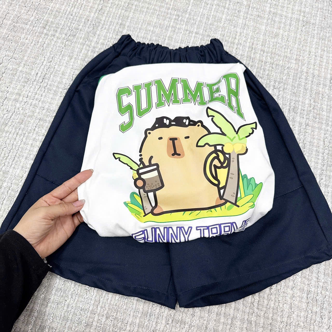 Y4050-BỘ ĐÙI BÉ TRAI SIZE ĐẠI SUMMER XANH LÁ QUẦN THAN
