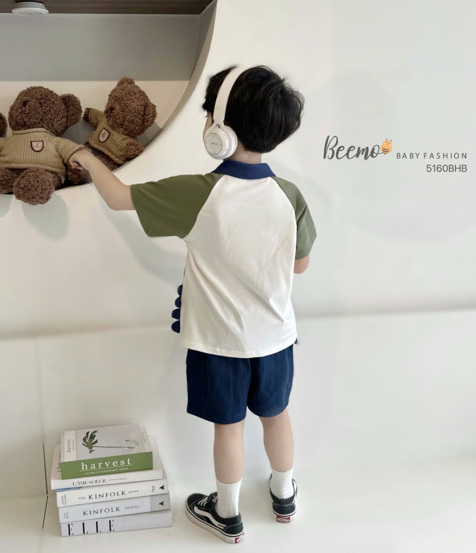 5160BHB- SET CỘC TAY RAGLAN HÌNH CÁ SẤU CỰC YÊU