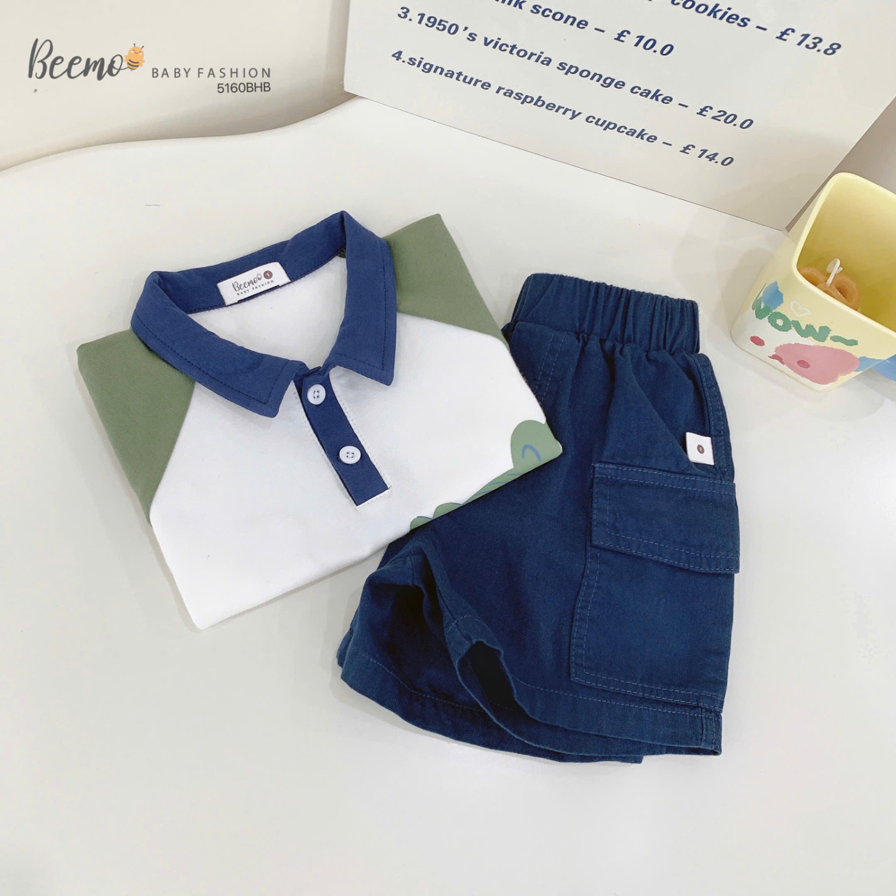 5160BHB- SET CỘC TAY RAGLAN HÌNH CÁ SẤU CỰC YÊU