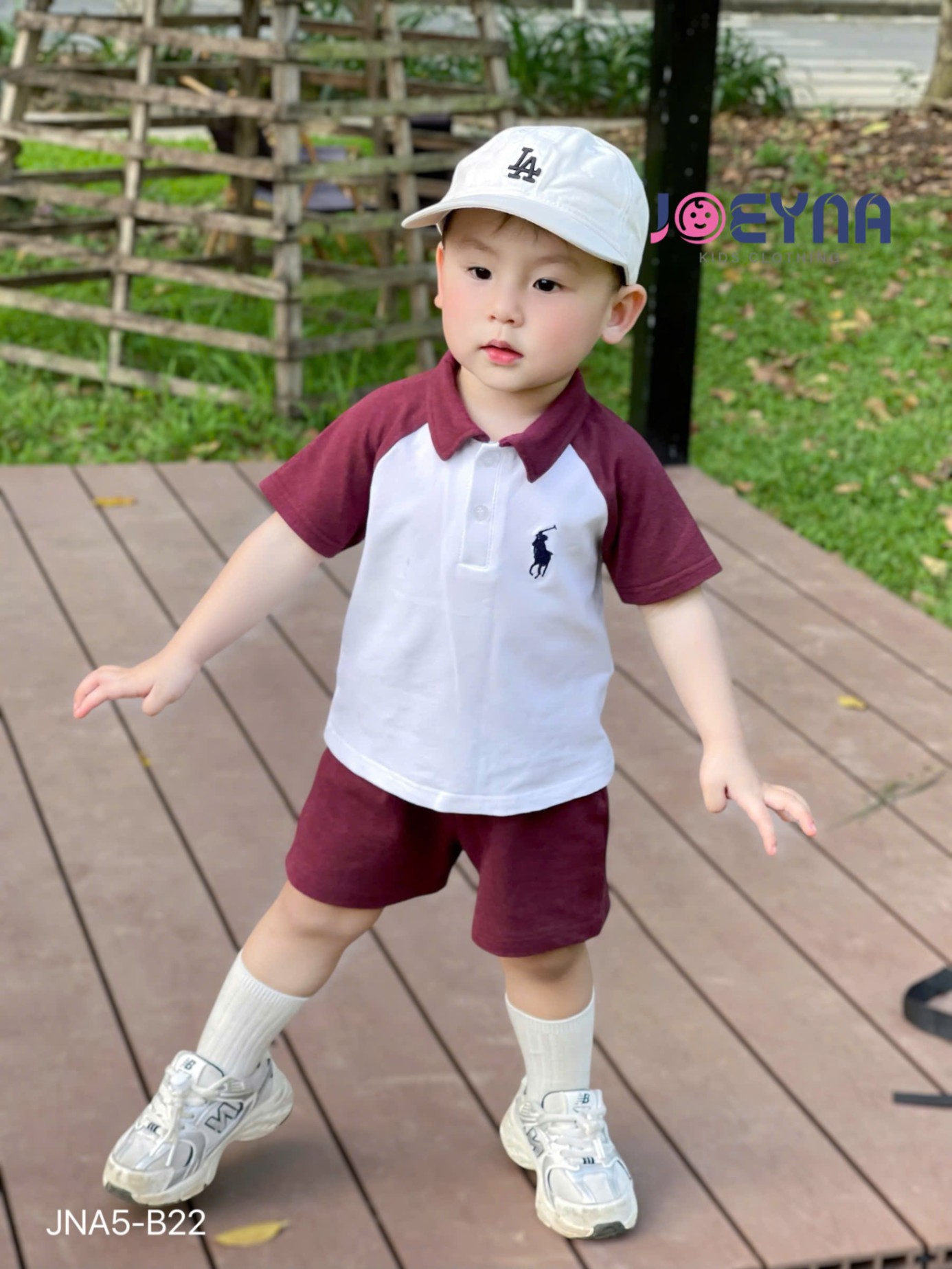 JOEYNA - JN5-B22- SET POLO CỘC TAY ZAC LANG THÊU NGỰA
