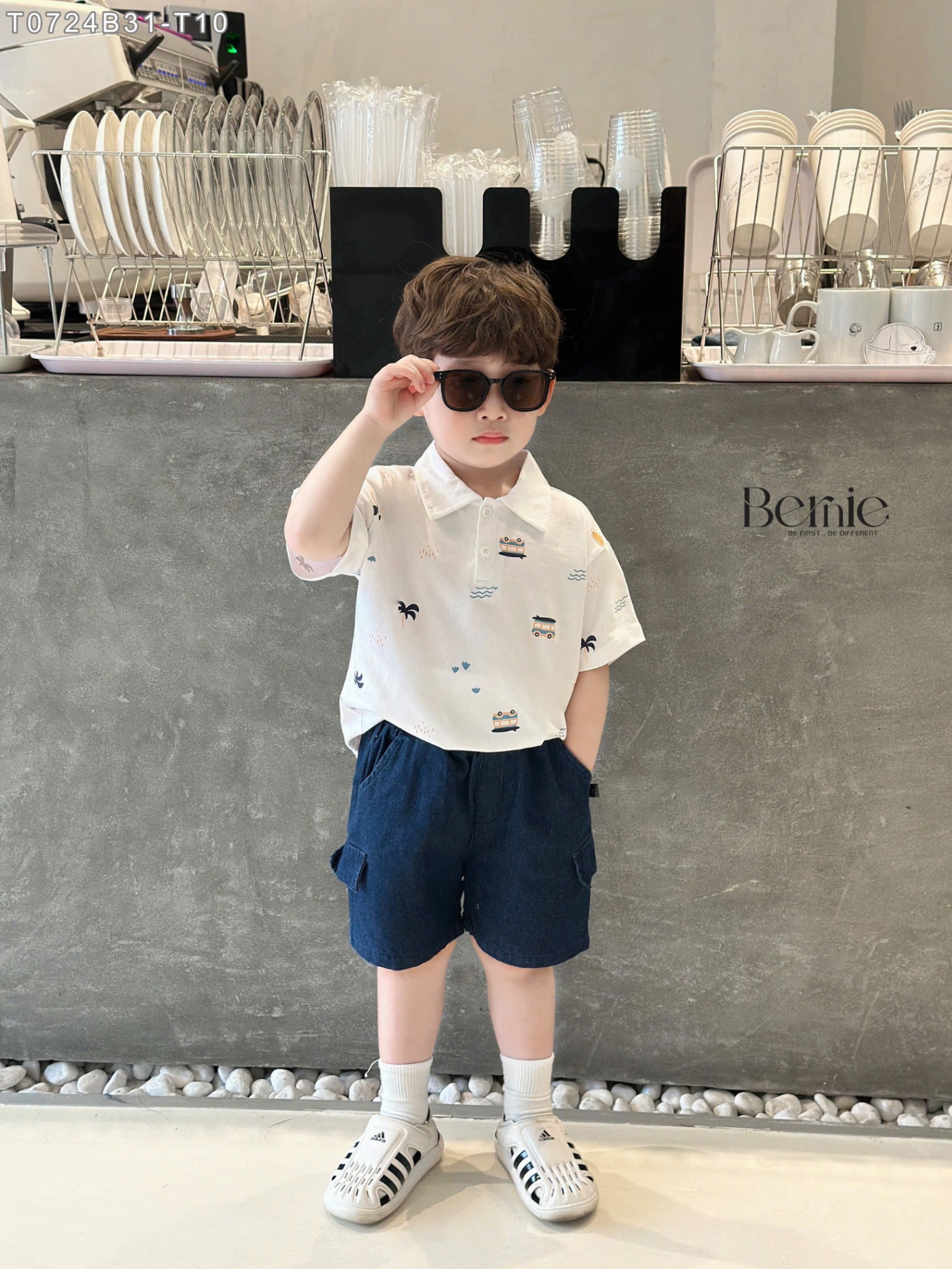 T0724B31 - SET POLO HỌA TIẾT IN TRÀN SUMMER
