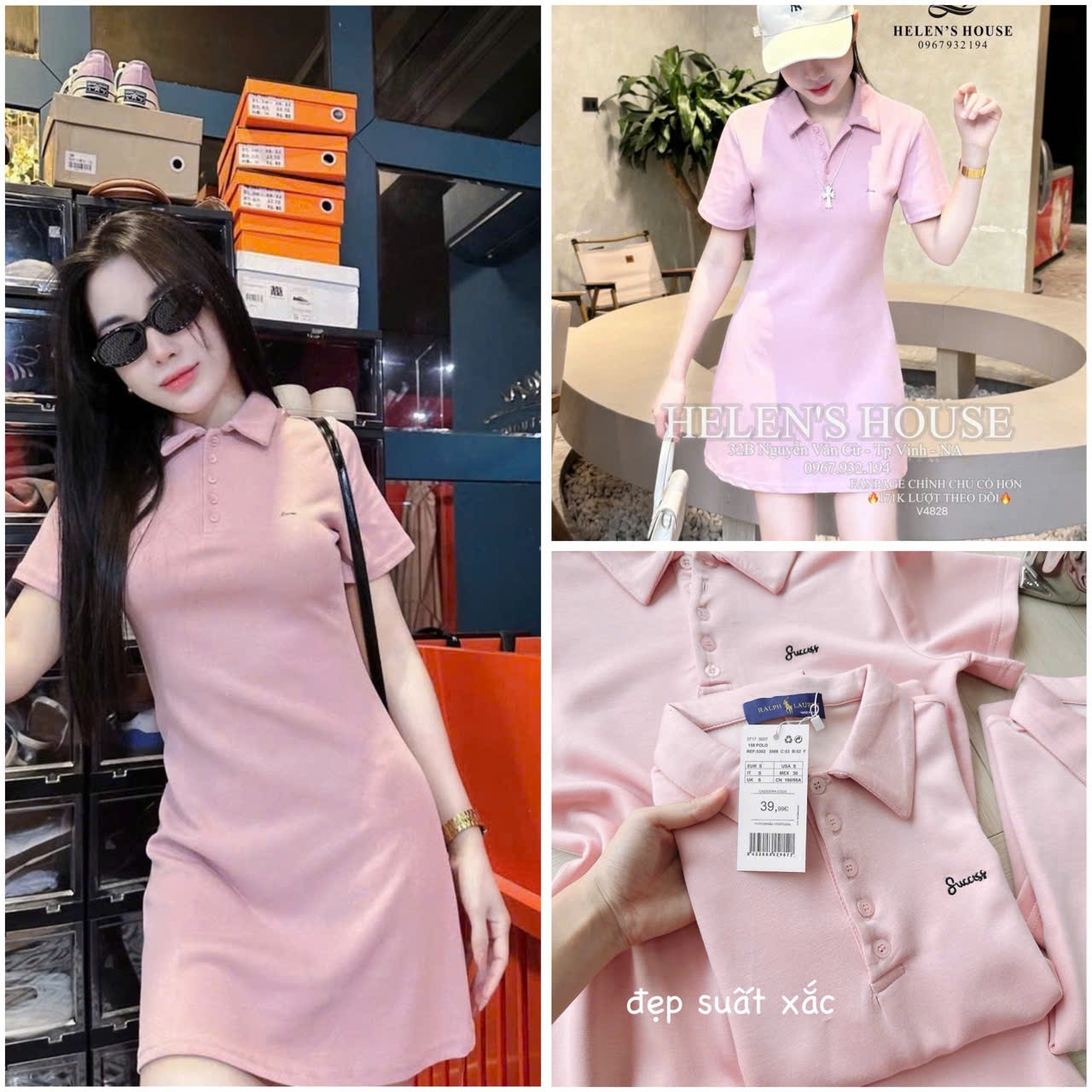 Y4535- VÁY POLO NỮ HỒNG THÊU SUCCESS