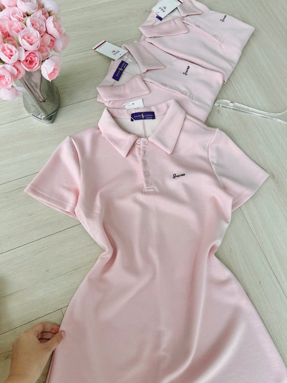 Y4535- VÁY POLO NỮ HỒNG THÊU SUCCESS