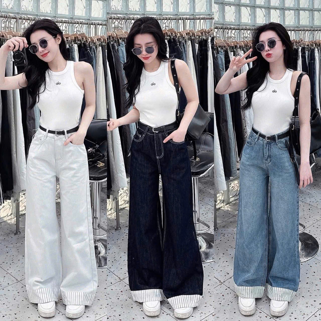 Y4533-SET 4 ÁO BA LỖ NỮ THÊU ALO