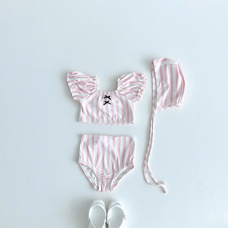 Y4530-SET BƠI BÉ GÁI 3CT KẺ HỒNG ĐÍNH NƠ