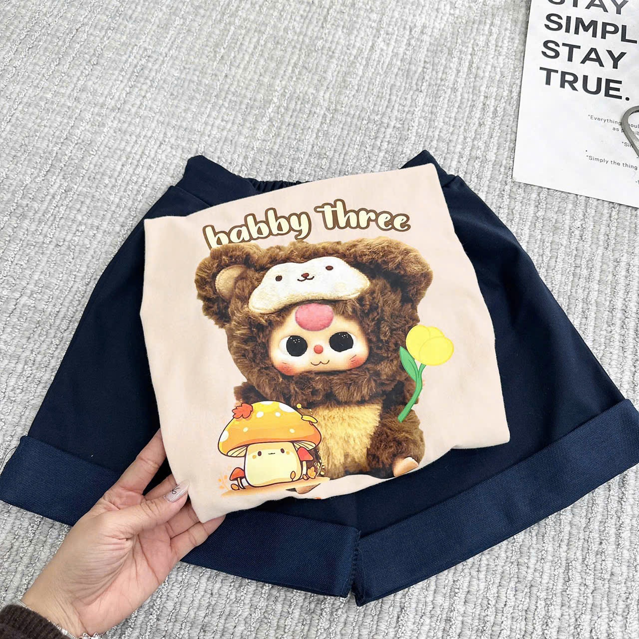 Y4548-BỘ ĐÙI BÉ GÁI SIZE ĐẠI ÁO BABY3 QUẦN THAN