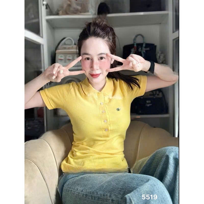 L369-ÁO POLO CÁ SẤU VÀNG NỮ