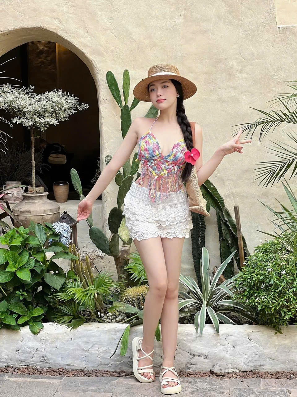 Y4072 - SET BRA REN SẮC MÀU QUẦN BE QC