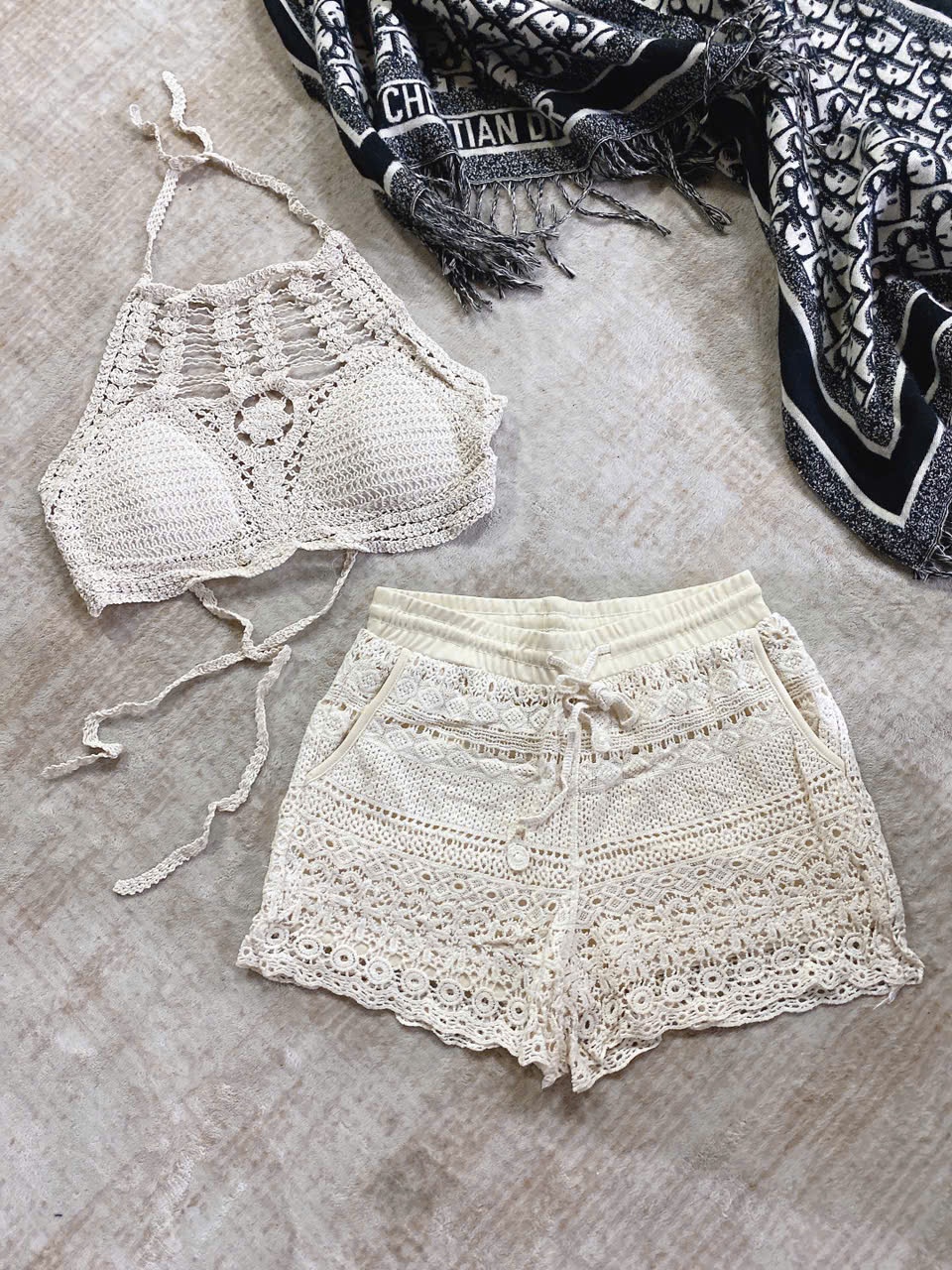 Y4071 - SET BRA ĐI BIỂN REN ĐAN NGỰC QC
