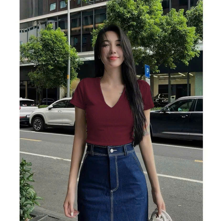 Y4560-ÁO ZIP NỮ TRƠN CỔ TIM CỘC TAY
