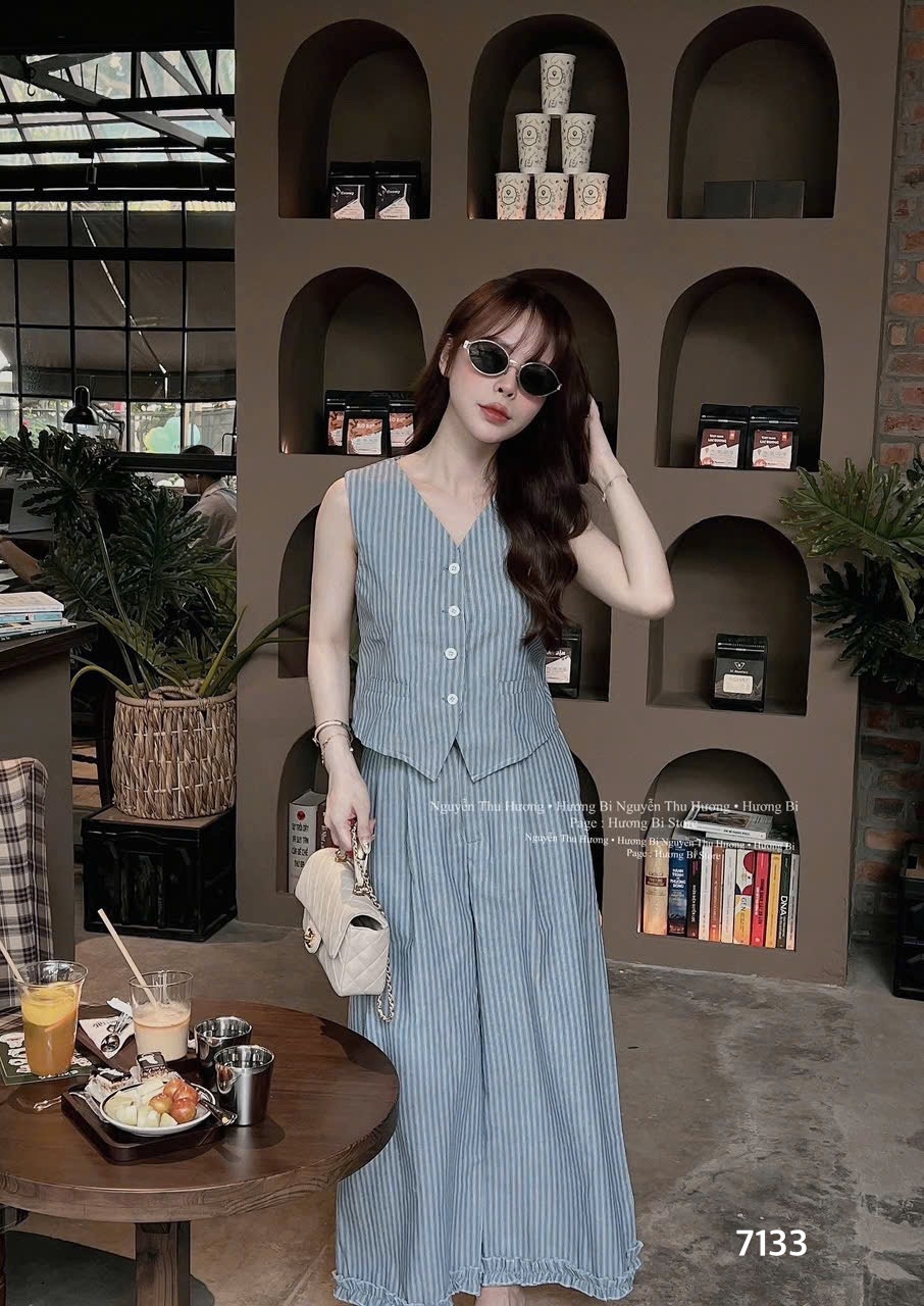 L370 - SET SÁT NÁCH KẺ XANH NỮ NGẮN