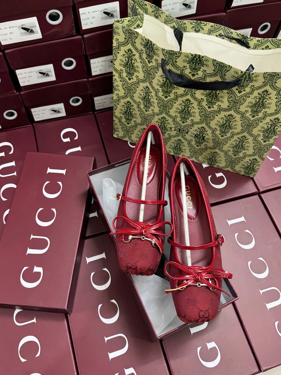 L397-GIÀY GUCCI ĐỎ BÚP BÊ