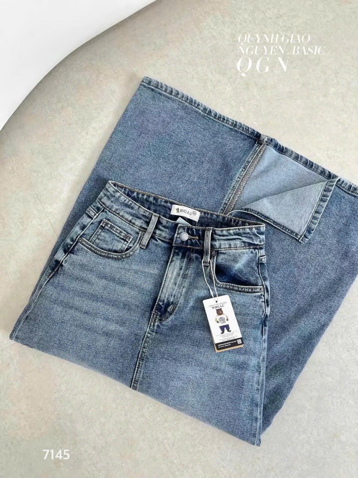 L393-CHÂN VÁY JEAN WHOAU XẺ SAU DÁNG DÀI