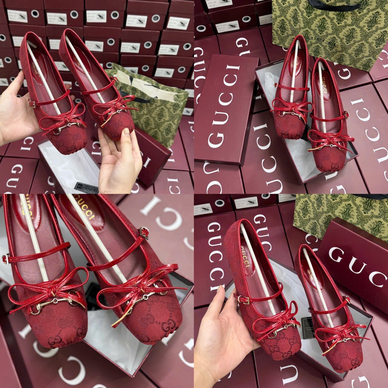 L397-GIÀY GUCCI ĐỎ BÚP BÊ