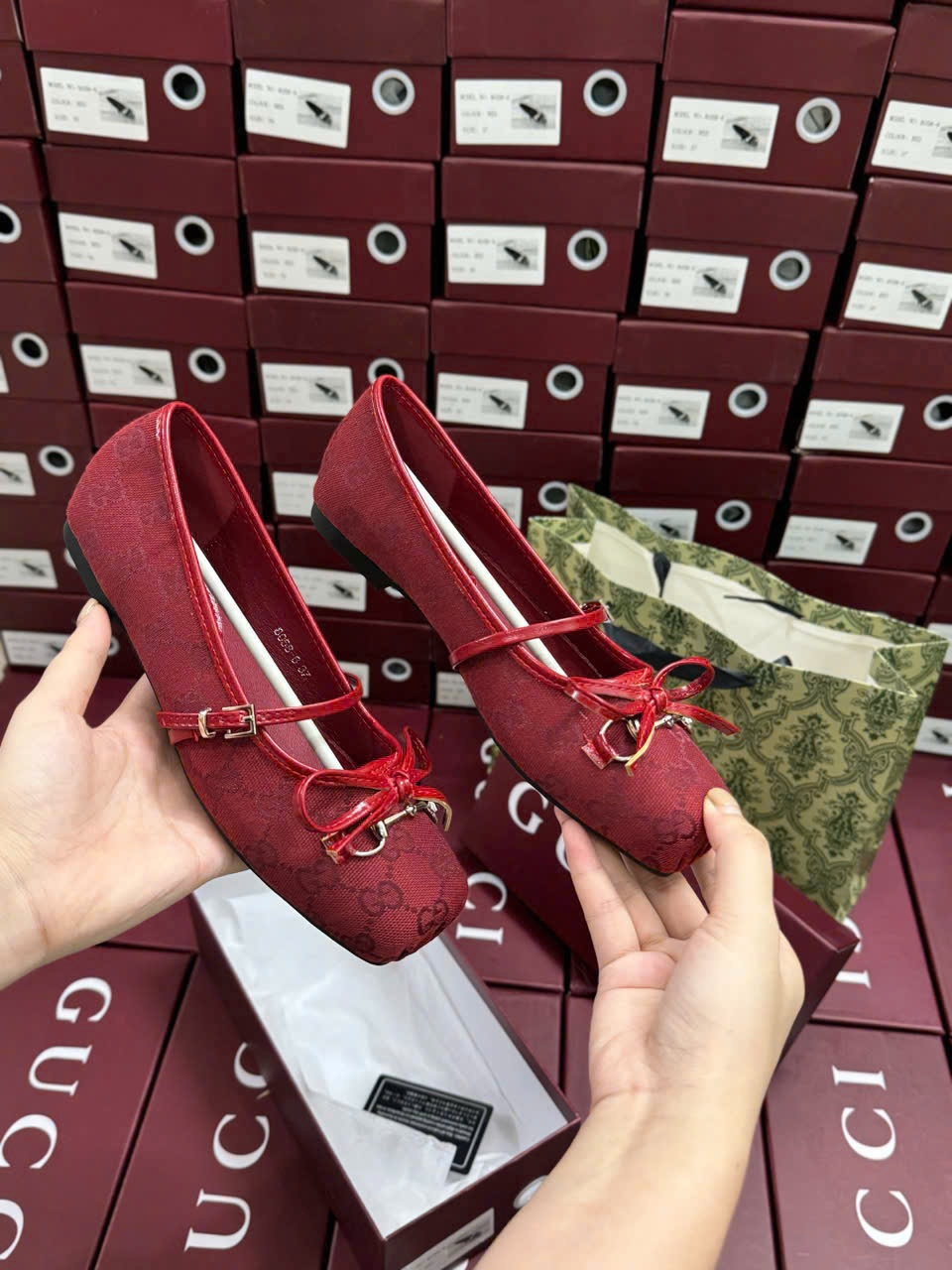 L397-GIÀY GUCCI ĐỎ BÚP BÊ