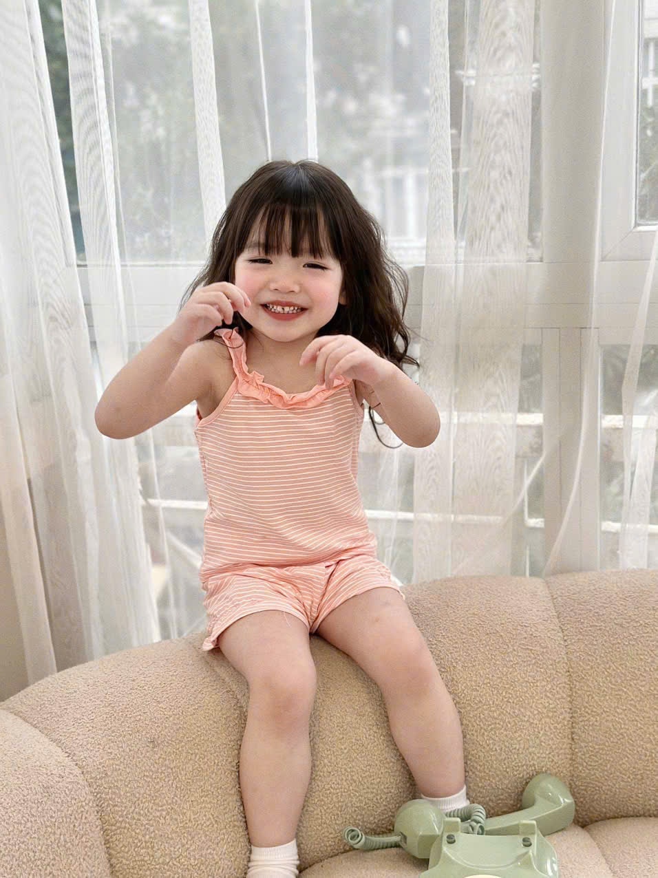 Y4600-SET 3 BỘ BÉ GÁI TIM KẺ 2S BÈO HỒNG TRẮNG