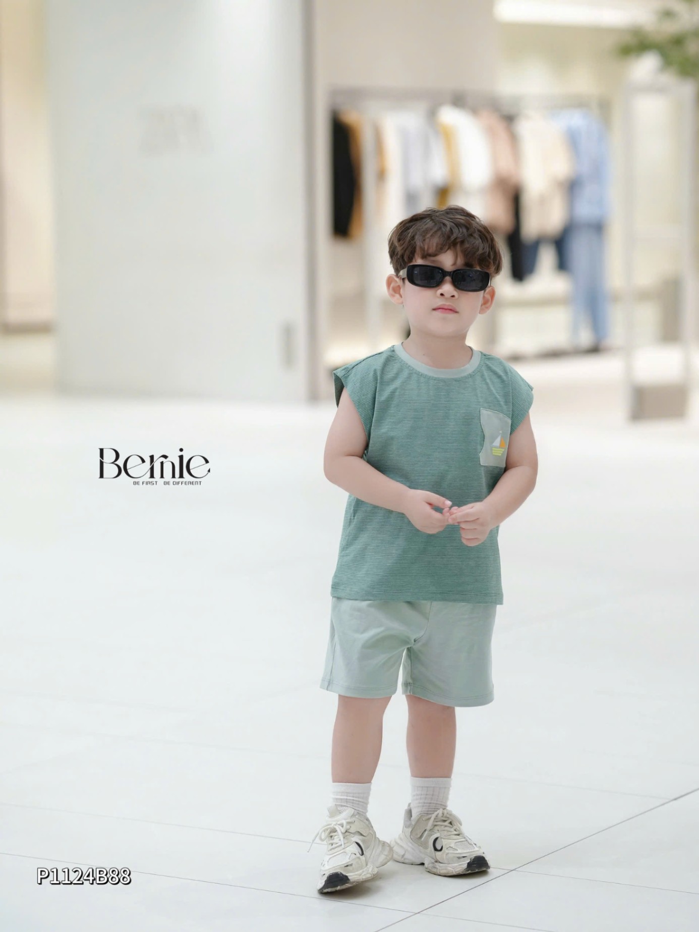 BERNIE- P1124B88- SET TANKTOP KẺ NGANG CHO BÉ