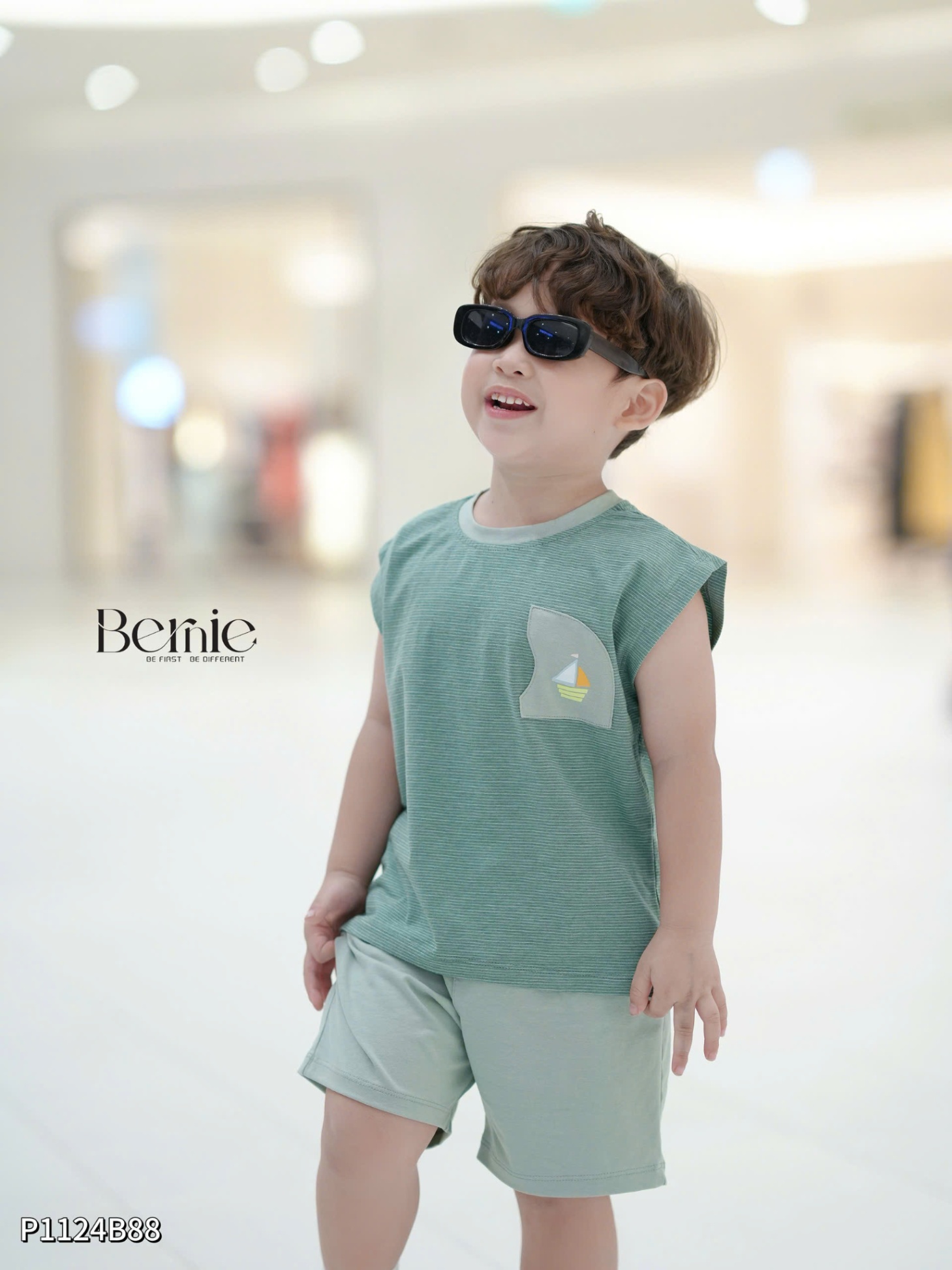 BERNIE- P1124B88- SET TANKTOP KẺ NGANG CHO BÉ
