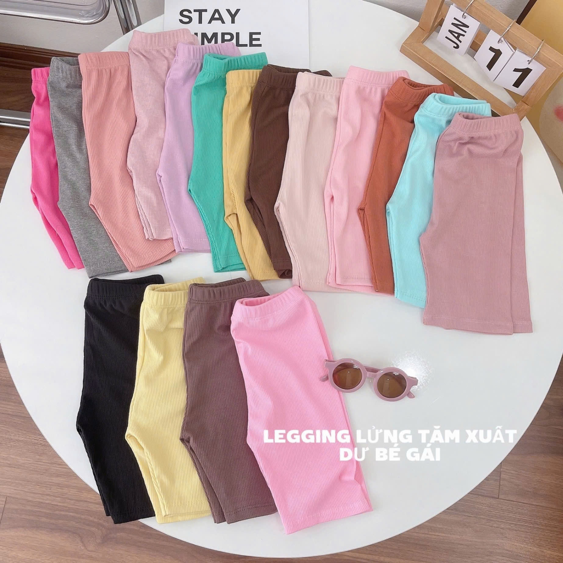 ST248 - SET 4 QUẦN LEGGING TĂM LỬNG TRƠN