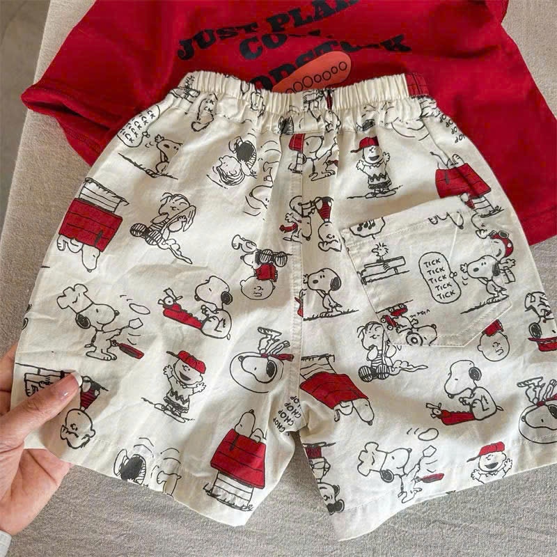 NO783-SÉT SNOPPY ÁO ĐỎ QUẦN SHORT ĐŨI CỰC CHẤT