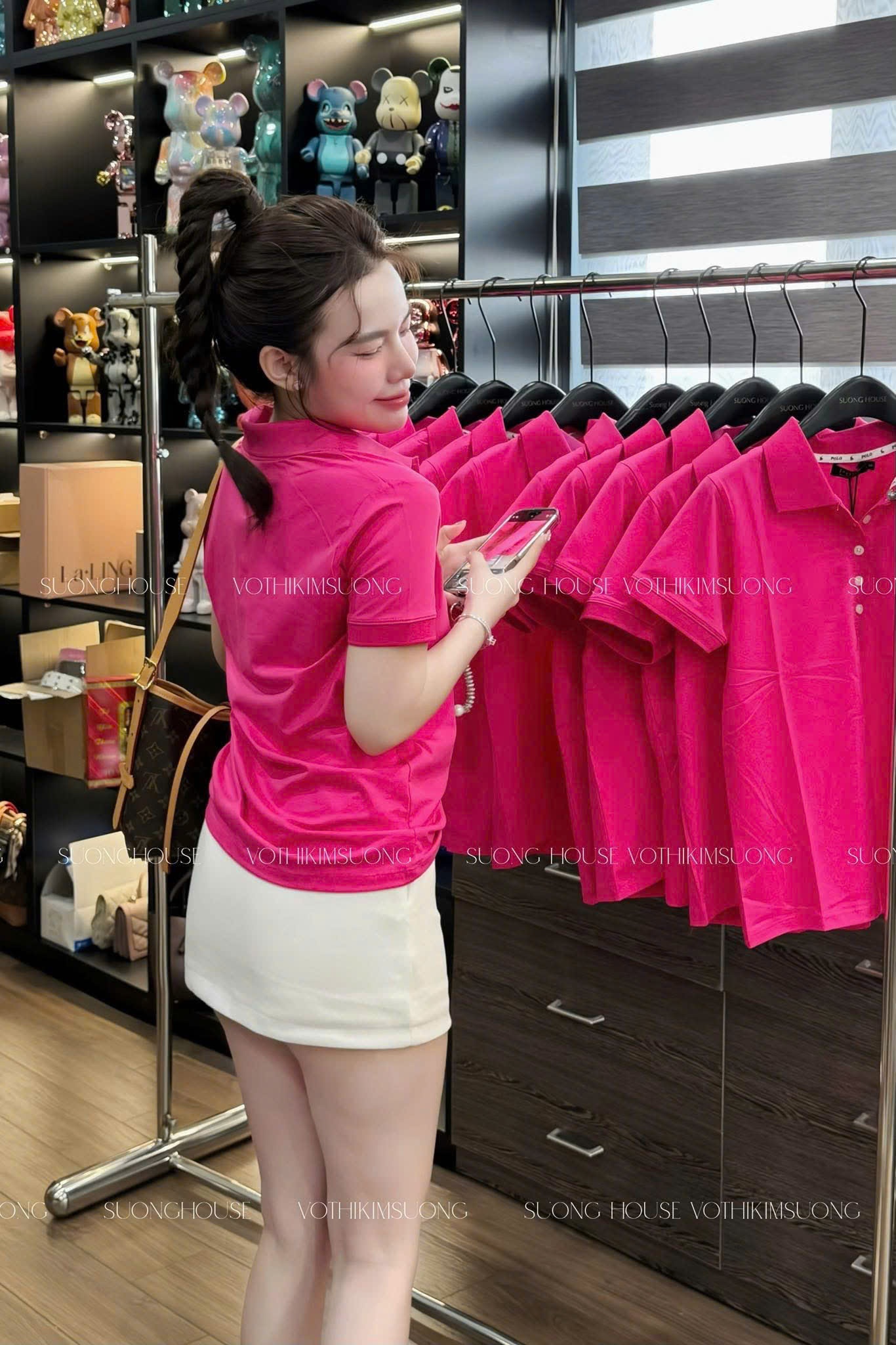 Y4613 - ÁO POLO NỮ HỒNG SEN THÊU KỊ SĨ