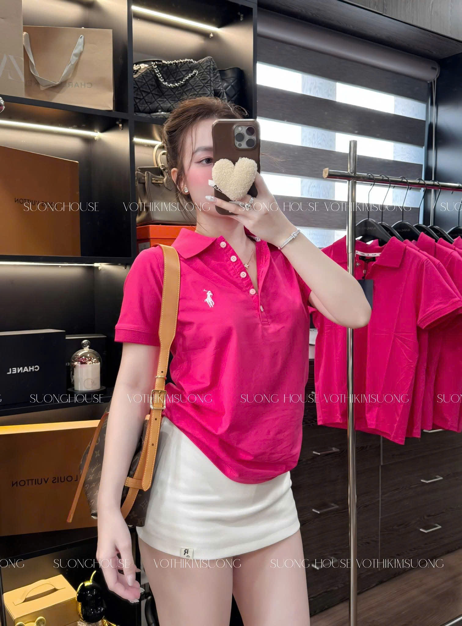 Y4613 - ÁO POLO NỮ HỒNG SEN THÊU KỊ SĨ