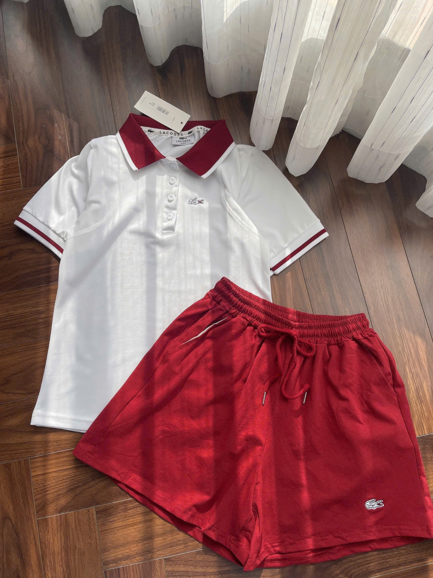 L420 - SET POLO CÁ SẤU ĐỎ TRẮNG