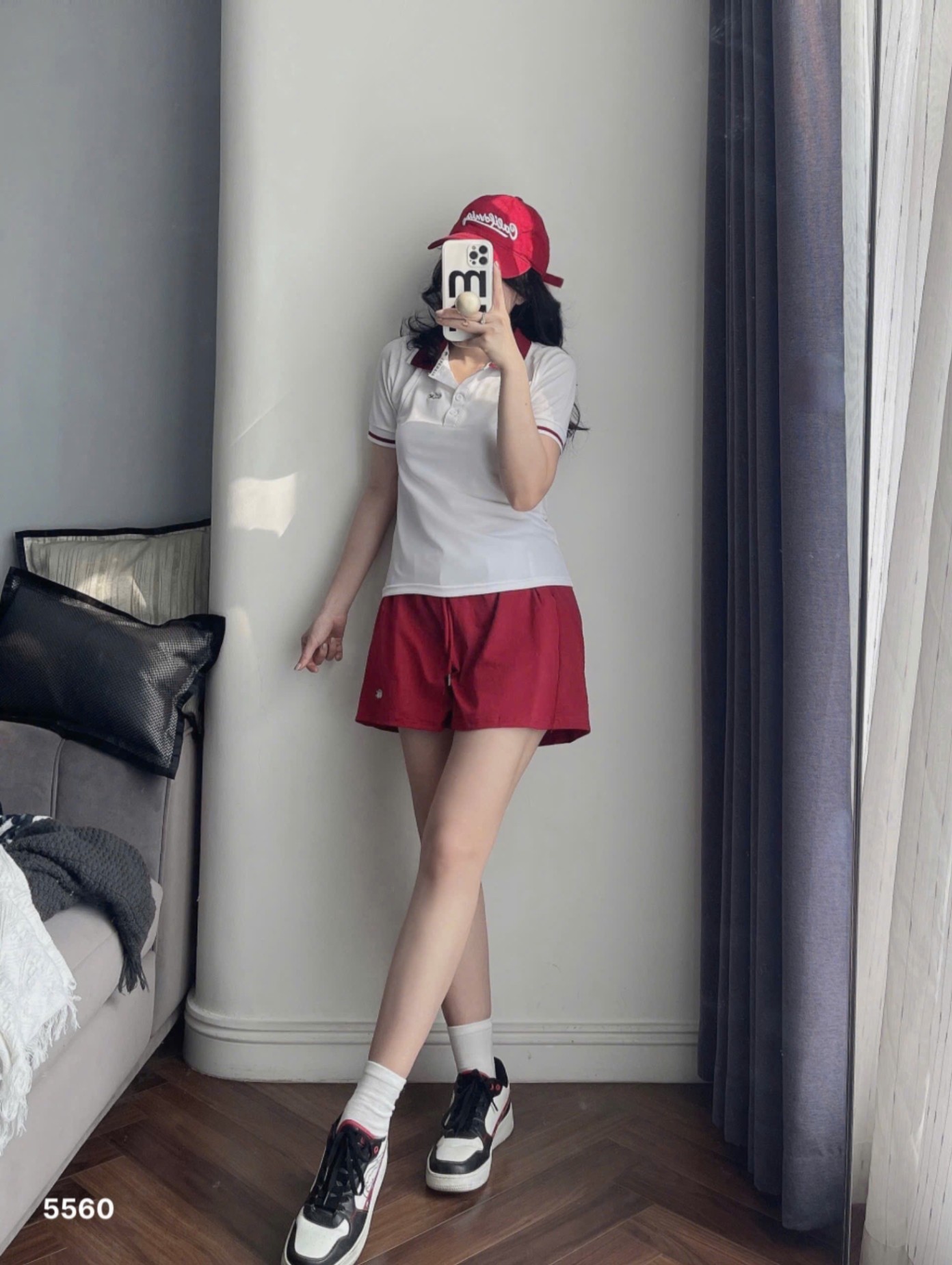 L420 - SET POLO CÁ SẤU ĐỎ TRẮNG