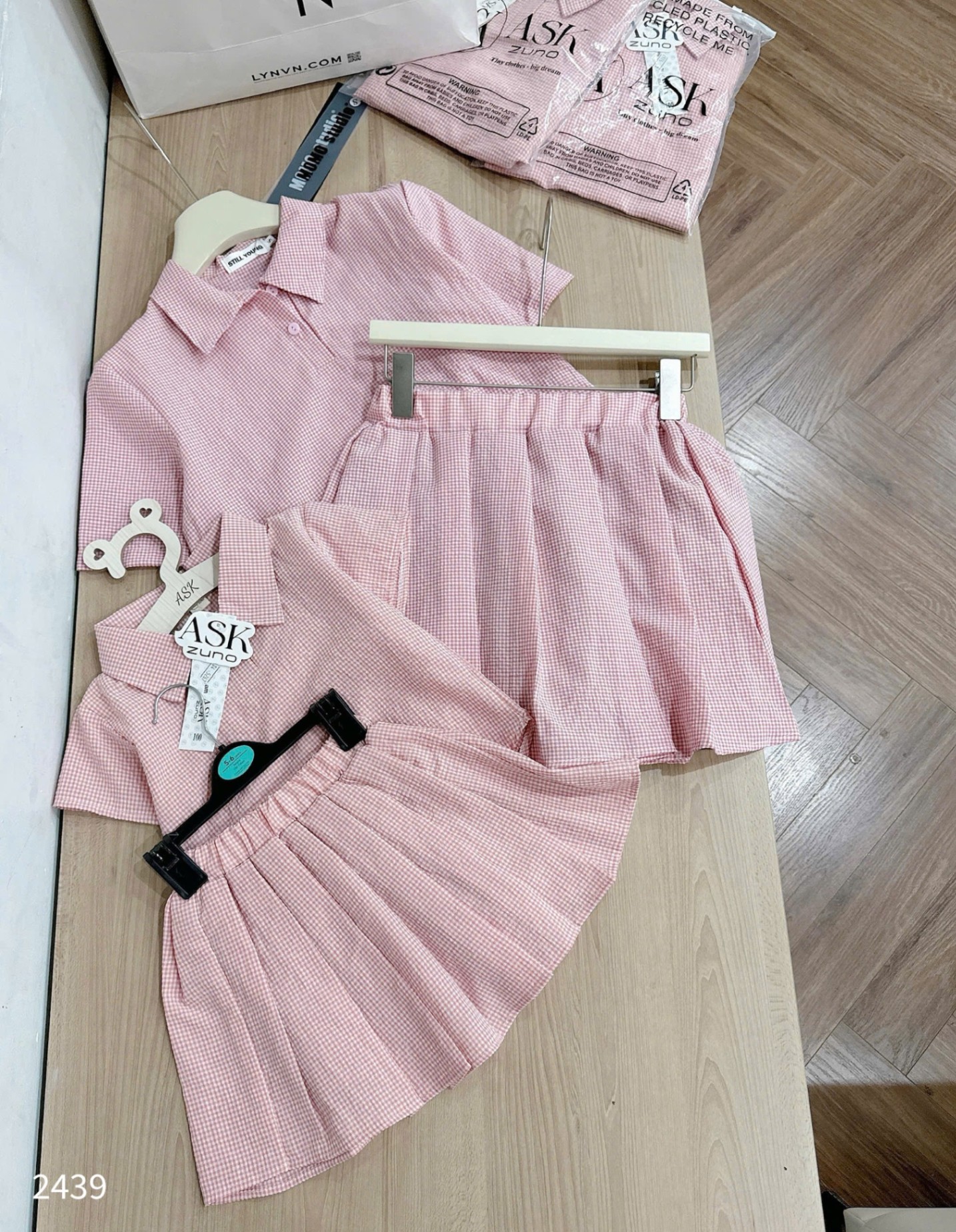 L446-SET CỌC TAY HỒNG CV MẸ BÉ