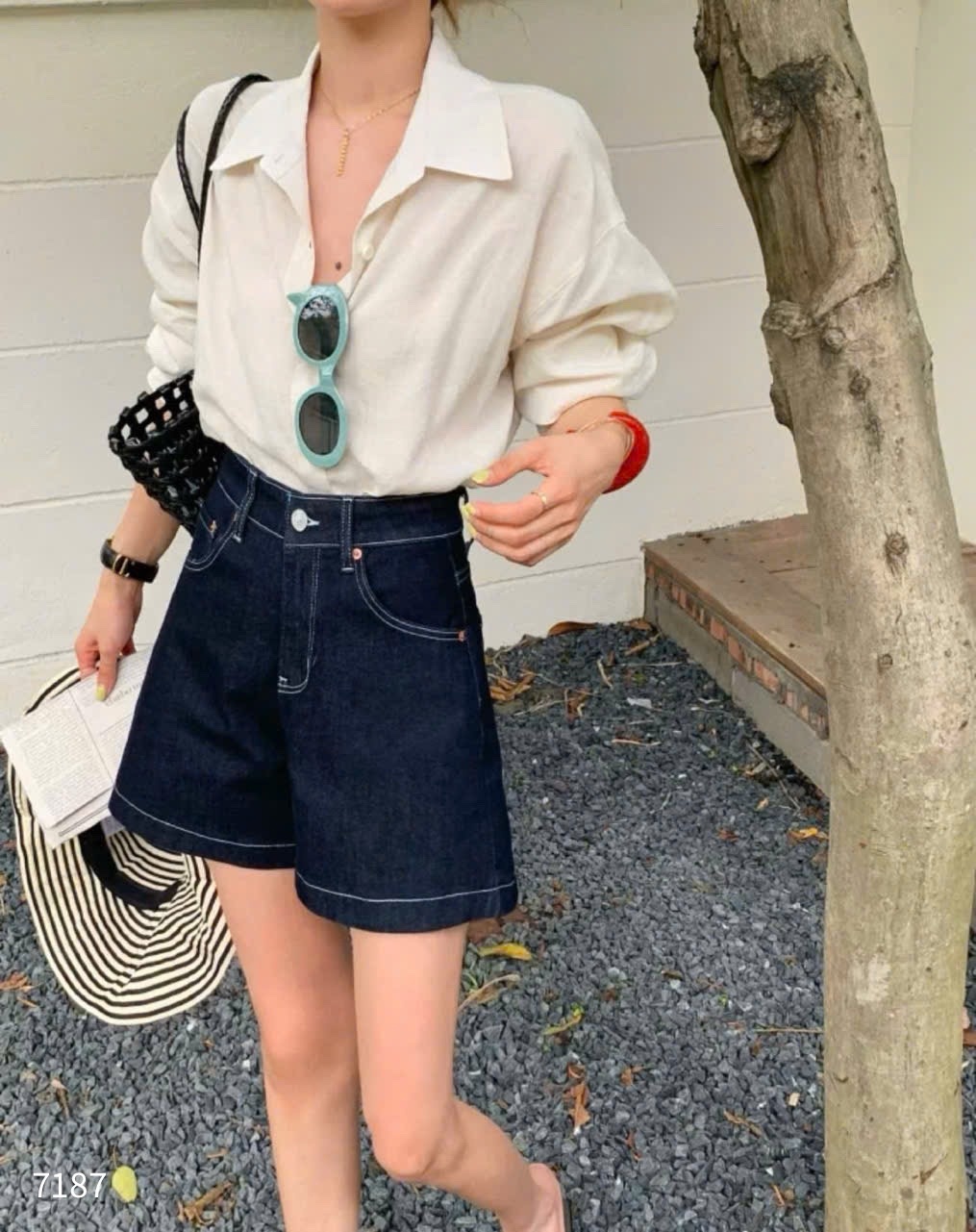 L449-SHORT NGỐ JEANS DÁNG RỘNG