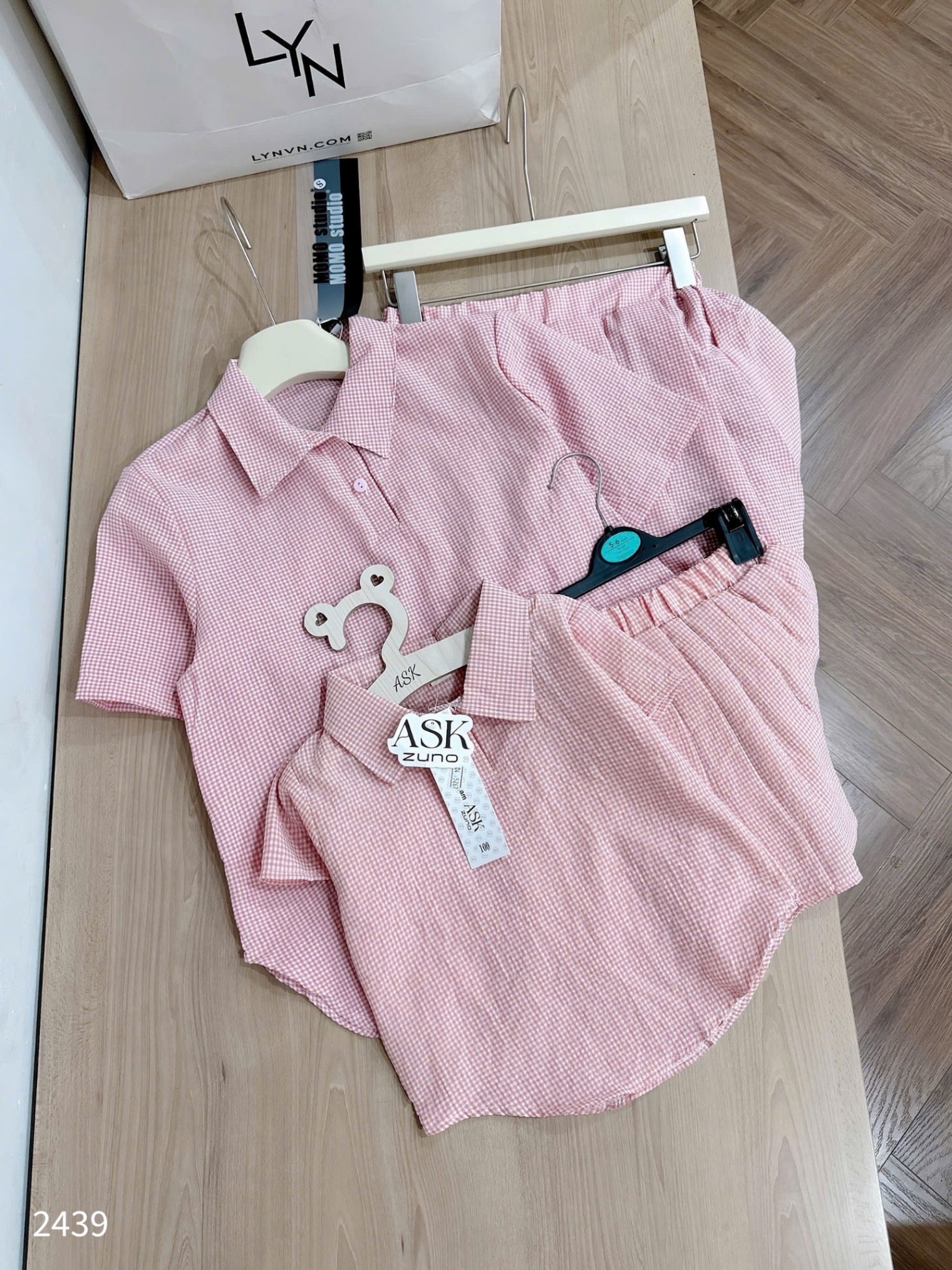 L446-SET CỌC TAY HỒNG CV MẸ BÉ